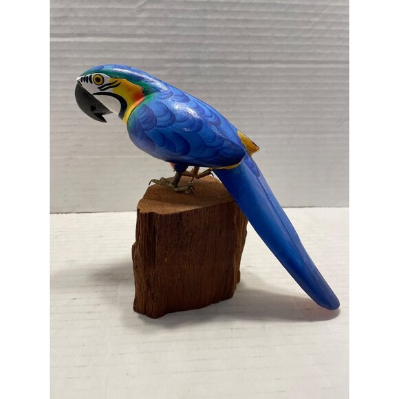 Vintage Brazilian Hand- Crafted Parrot 11" Marked - Picture 4 of 16